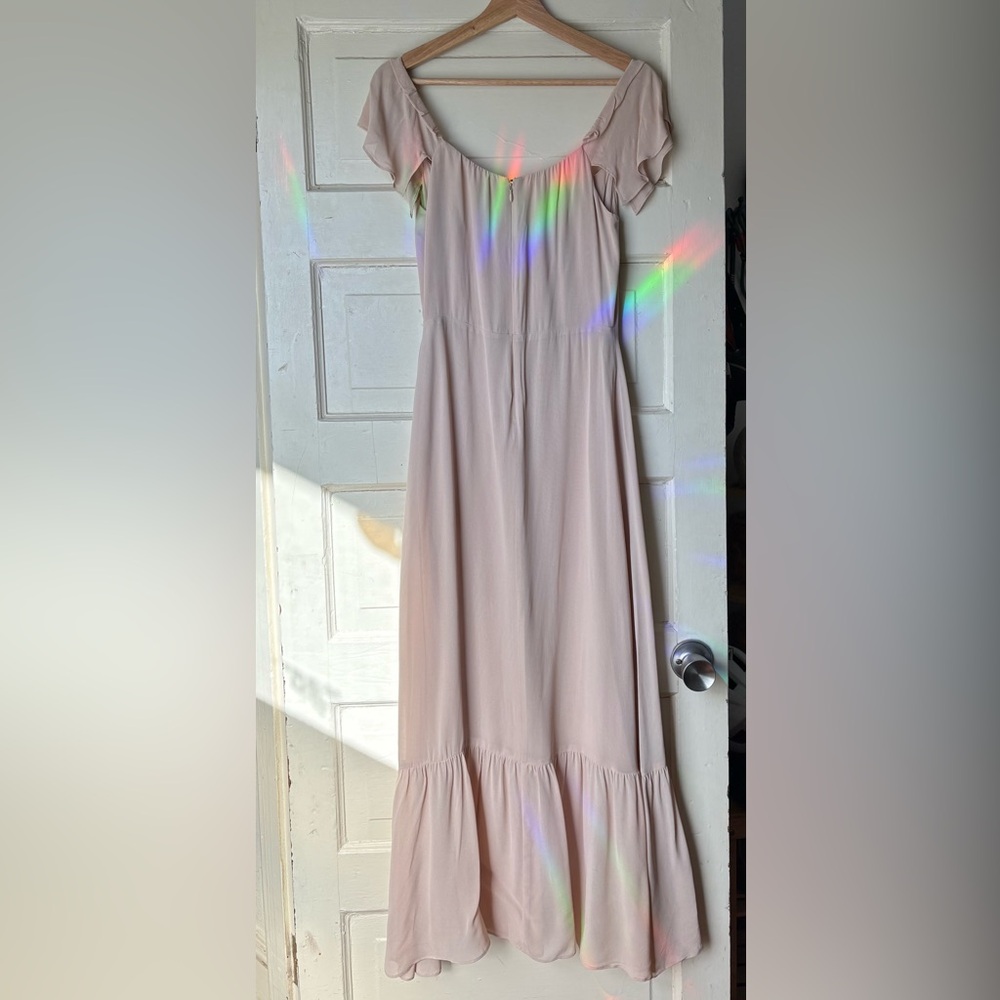 Reformation Butterfly Midi Flutter Sleeve Dress in Blush - Picture 5 of 16